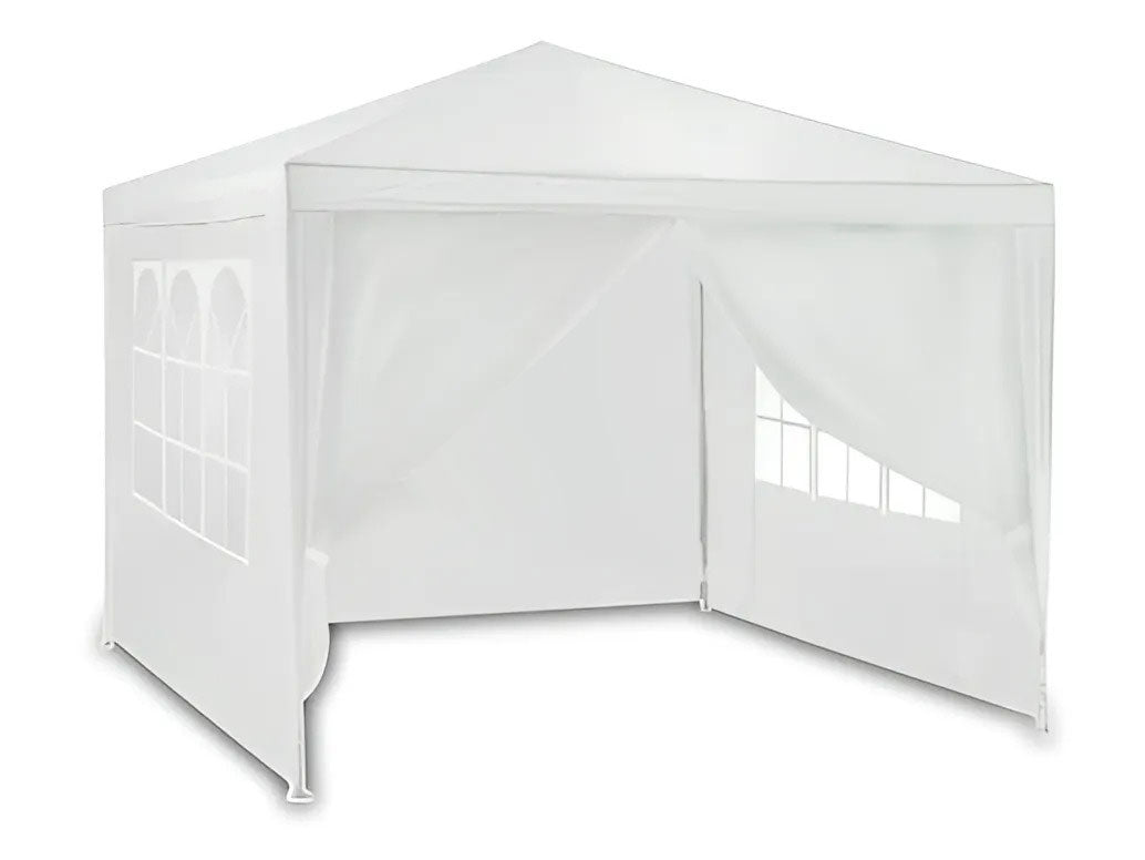 Commercial garden pavilion, automatic, 4-wall windows, entrance, 3x3m - white