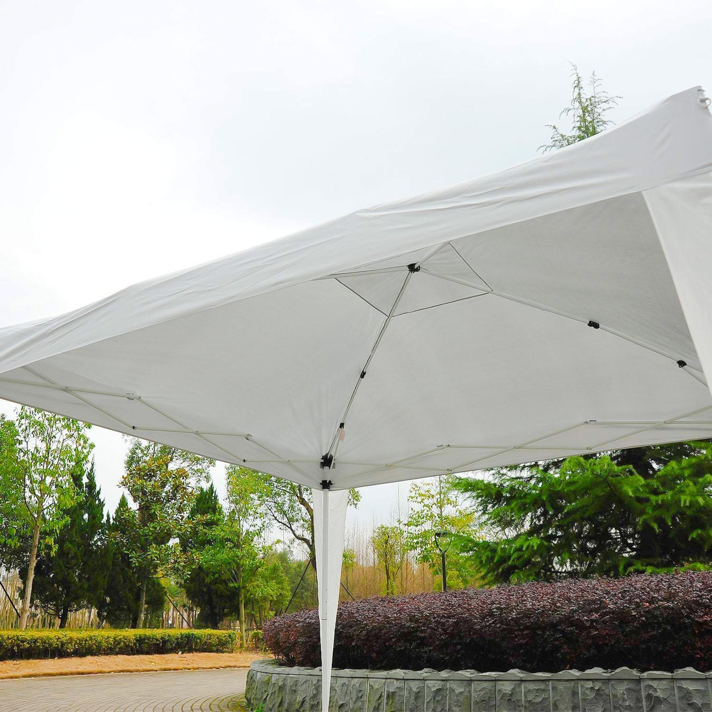 Commercial garden pavilion, automatic, 4-wall windows, entrance, 3x3m - white