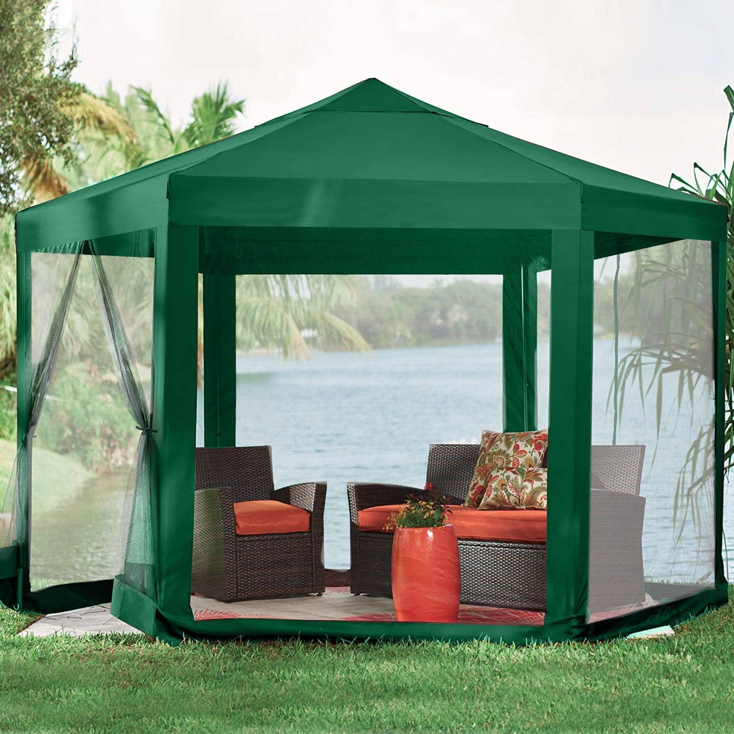 Commercial garden pavilion tent 2x2x2 m with mosquito net
