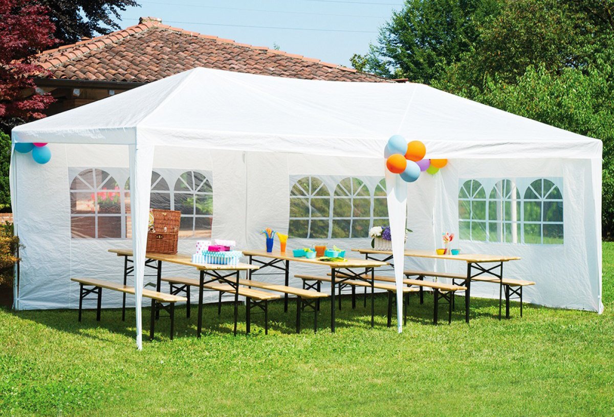 Commercial garden pavilion tent 3x6m + 6 walls