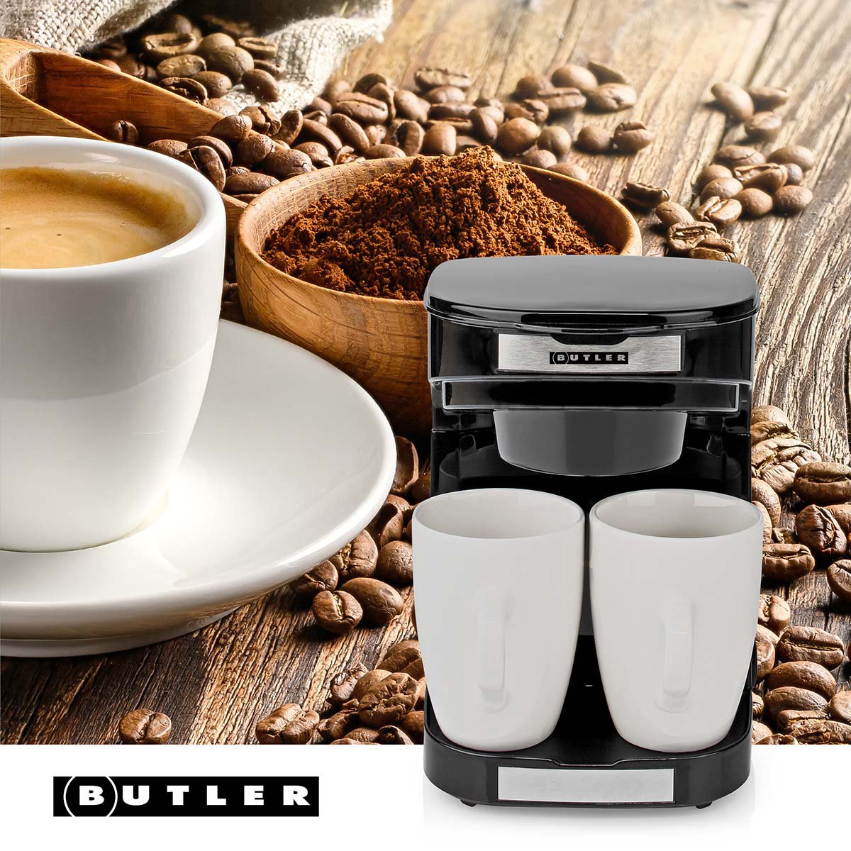Compact Coffee Maker, 2 Cups, 0.25L, Auto Shut-Off