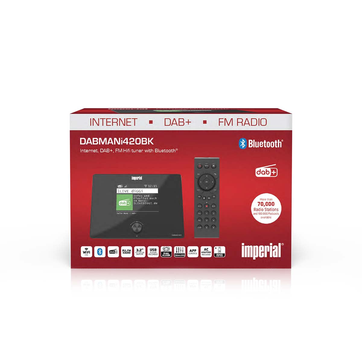 Compact Hybrid Radio with Bluetooth, DAB+, FM, Internet