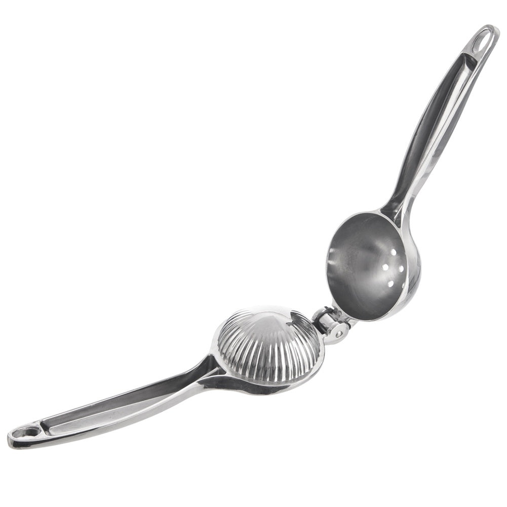 Compact and efficient metal citrus press for lemons and limes