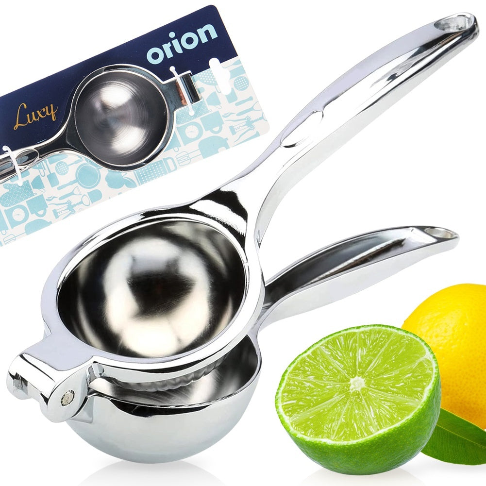 Compact and efficient metal citrus press for lemons and limes