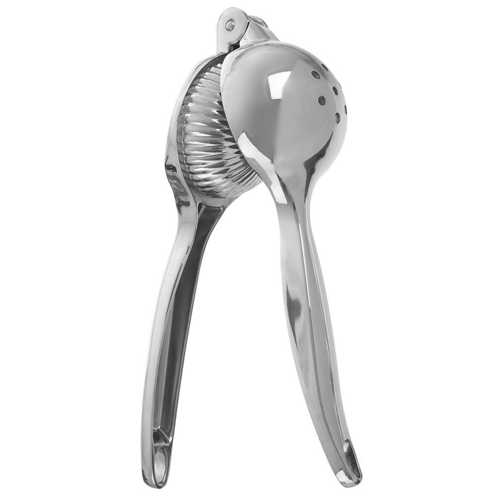 Compact and efficient metal citrus press for lemons and limes