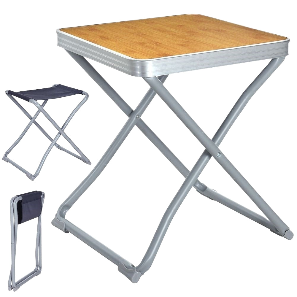 Compact camping table: weatherproof, sturdy metal legs