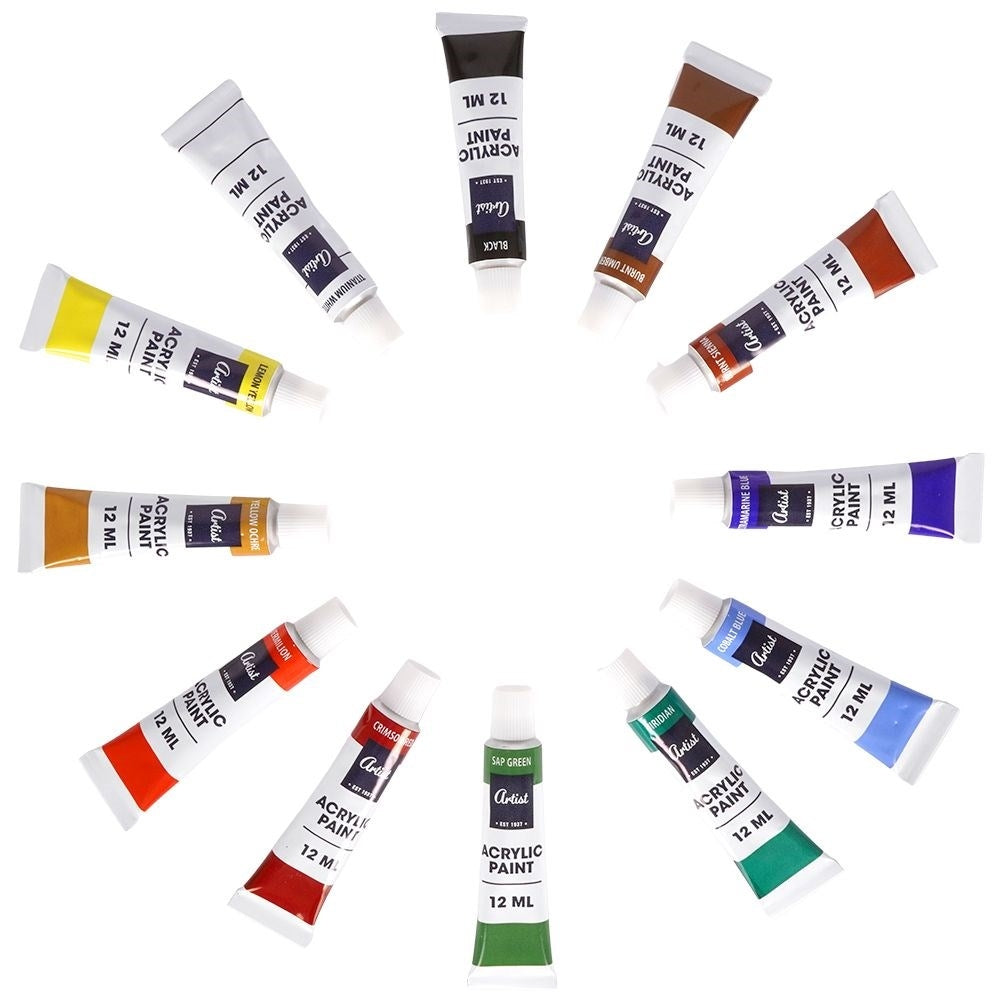 Complete artist set: easel, canvas, acrylic paints, accessories