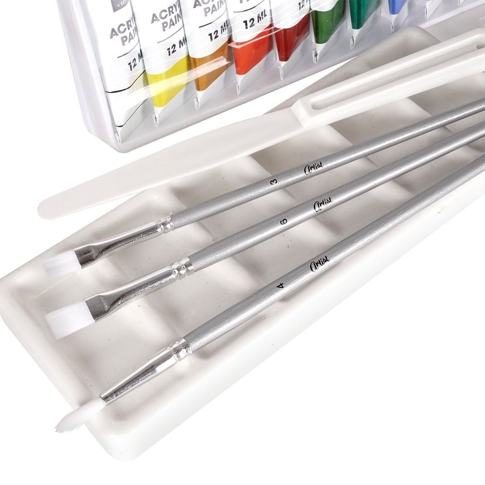 Complete artist set: easel, canvas, acrylic paints, accessories