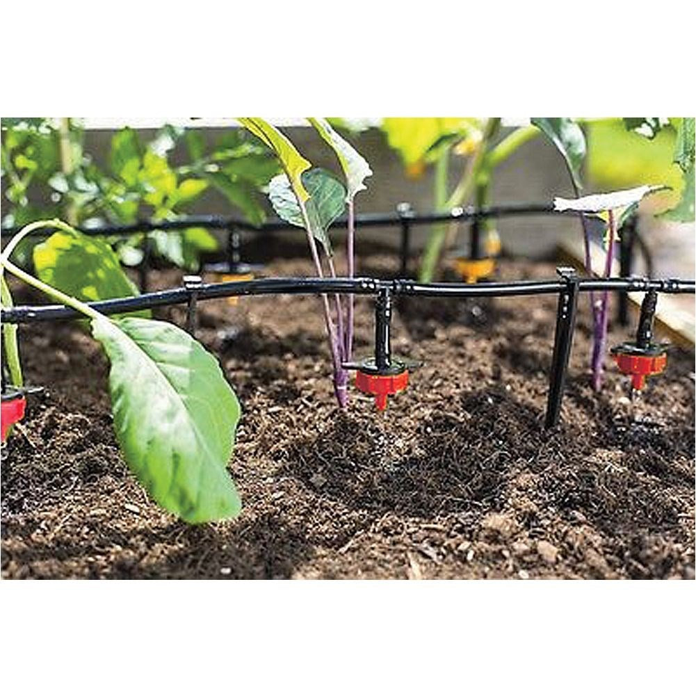 Complete irrigation system for flower beds, pots and greenhouses