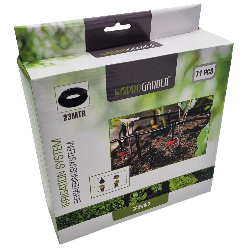 Complete irrigation system for flower beds, pots and greenhouses