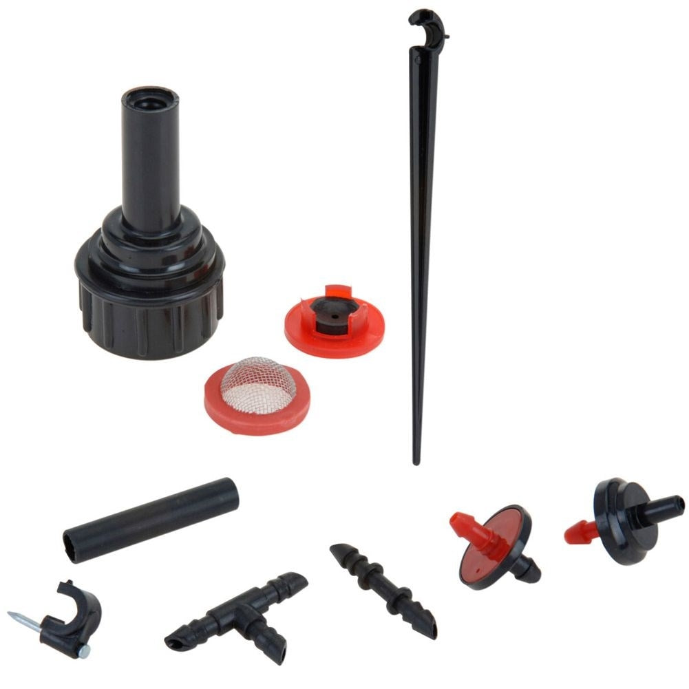 Complete irrigation system for flower beds, pots and greenhouses