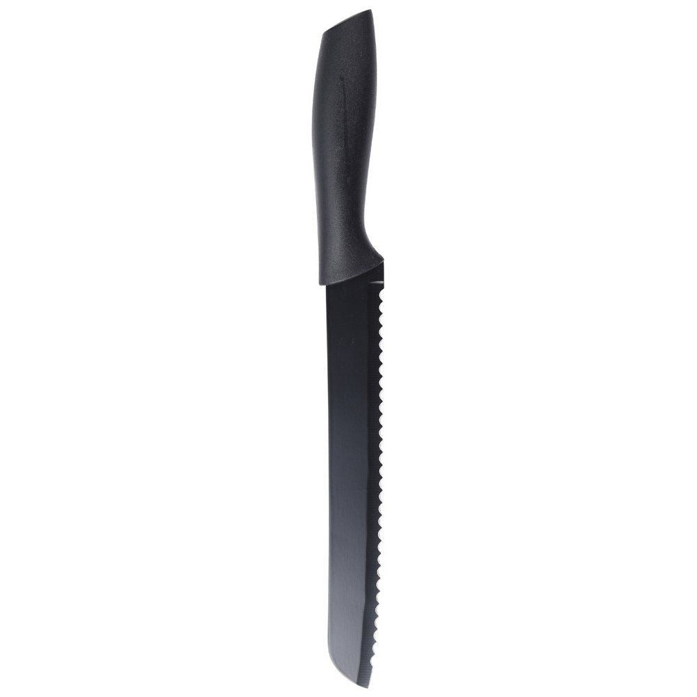 Complete set of 5 black kitchen knives - perfect grip