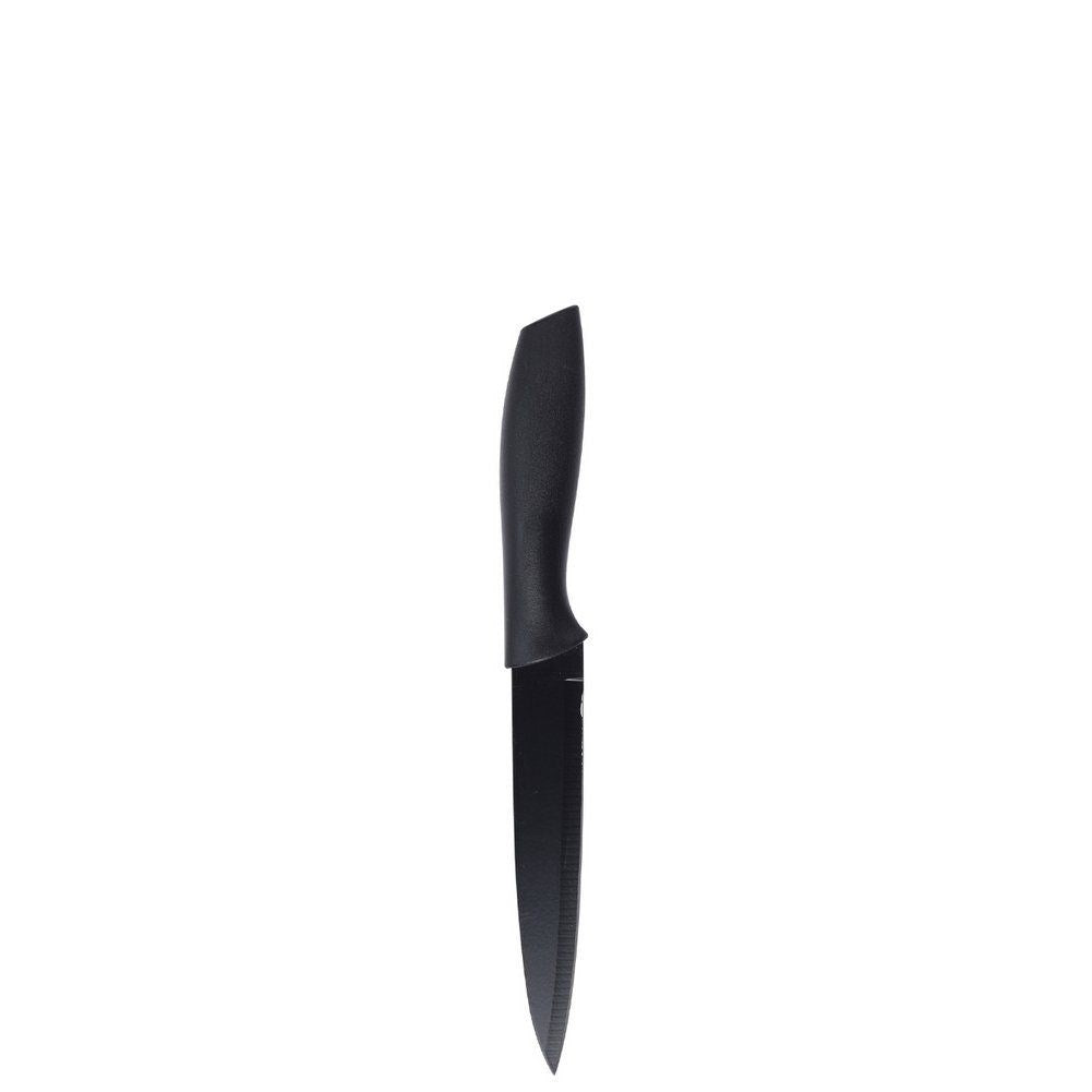 Complete set of 5 black kitchen knives - perfect grip