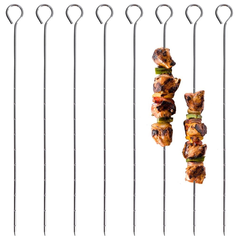 Complete set with 8 metal skewers for grilling and oven baking