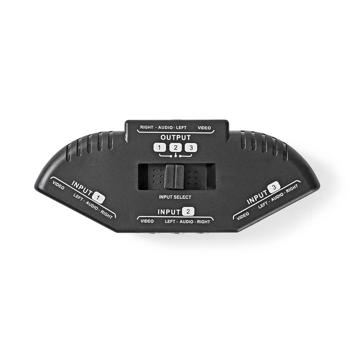 Composite Video Switch | 3-Port port(s) | Connection input: 3x Composite Video (RWY) | Connection output: 1x Composite Video (RWY) | 1024x576 | ABS | Black