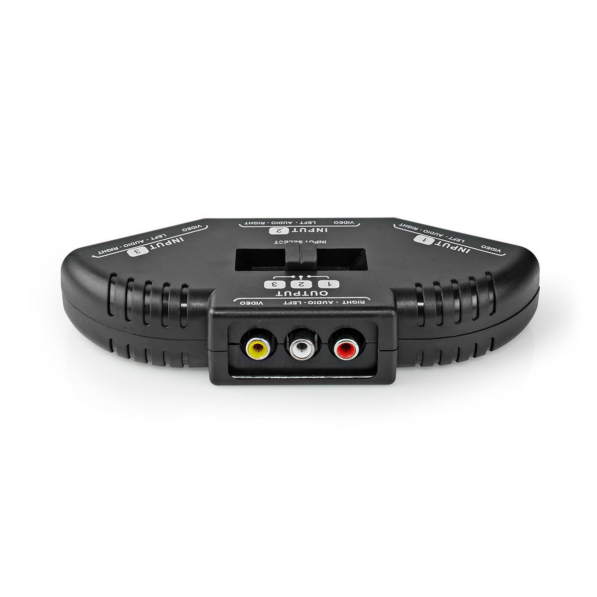 Composite Video Switch | 3-Port port(s) | Connection input: 3x Composite Video (RWY) | Connection output: 1x Composite Video (RWY) | 1024x576 | ABS | Black
