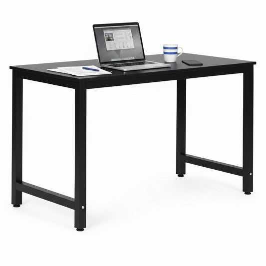 Computer Desk 120x60 cm, Black, MDF & Metal Frame
