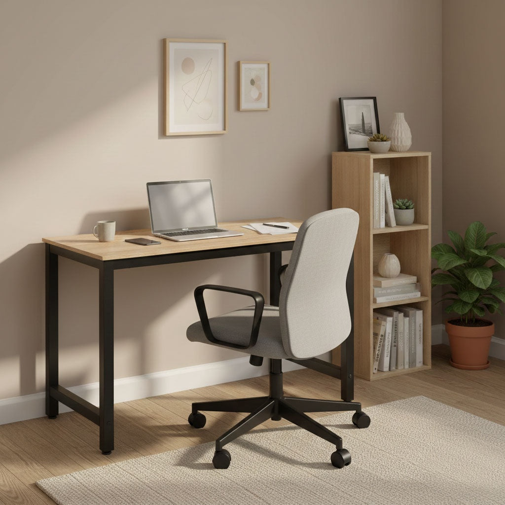 Computer Desk 120x60 cm MDF, Metal Frame, Adjustable Feet