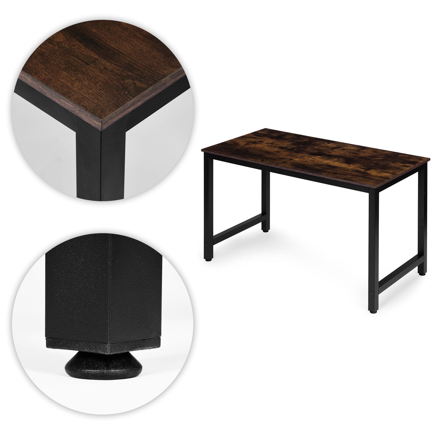 Computer Desk 120x60 cm MDF, Metal Frame, Adjustable Feet