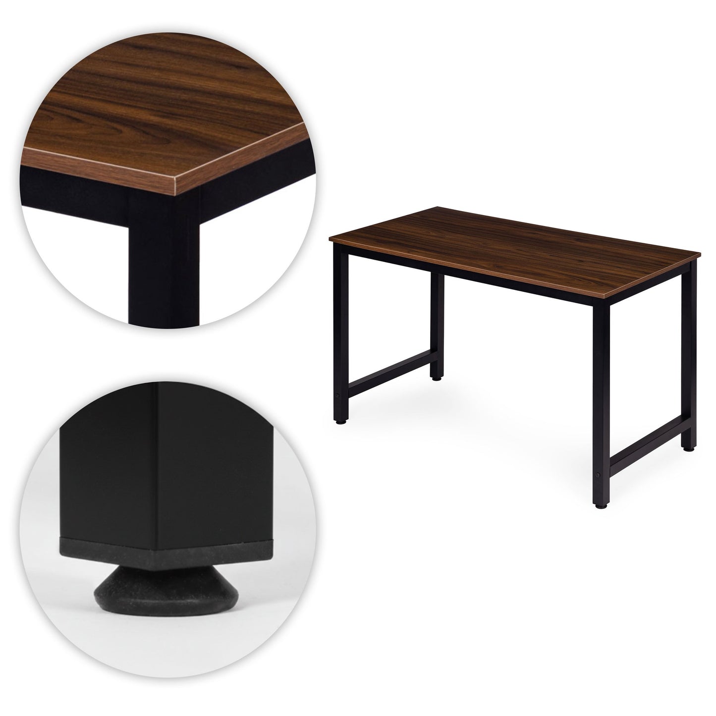 Computer Desk 120x60 cm MDF, Metal Frame, Adjustable Feet