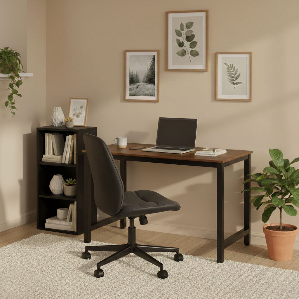 Computer Desk 120x60 cm MDF, Metal Frame, Adjustable Feet
