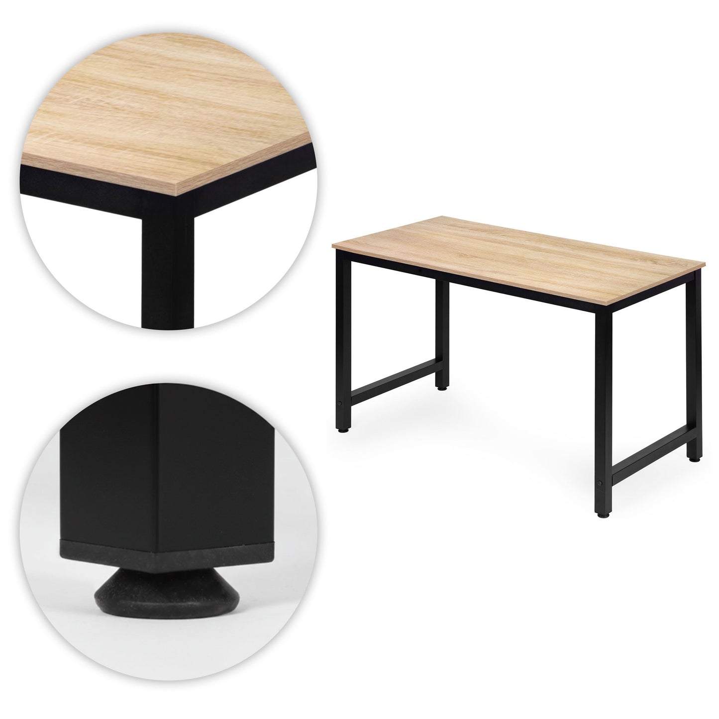 Computer Desk 120x60 cm MDF, Metal Frame, Adjustable Feet