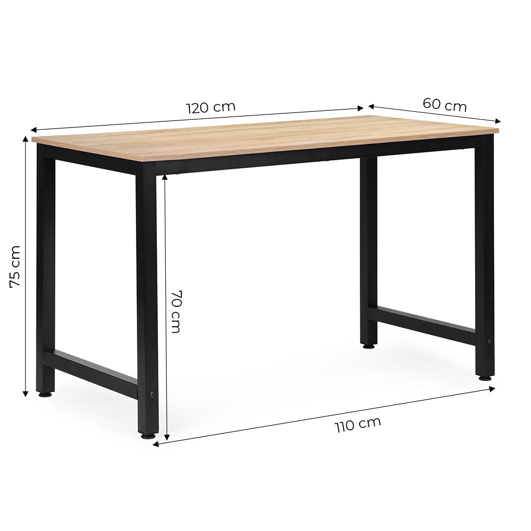 Computer Desk 120x60 cm MDF, Metal Frame, Adjustable Feet