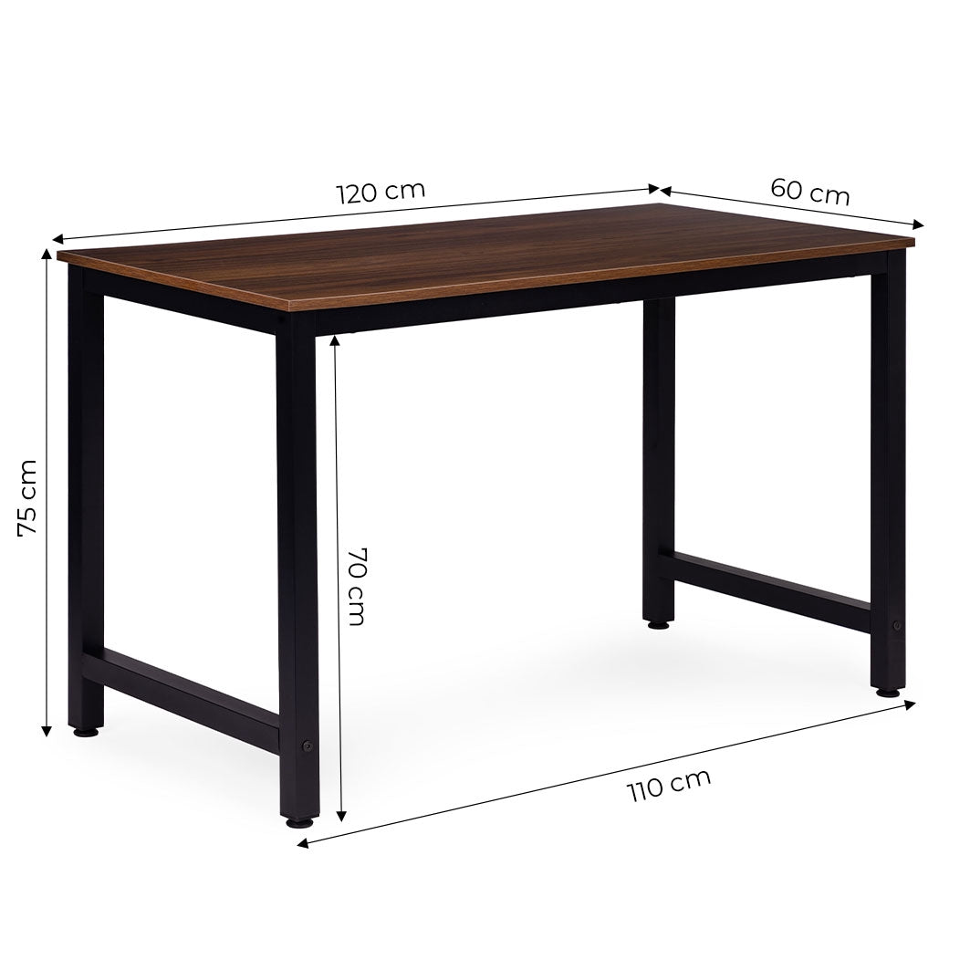 Computer Desk 120x60 cm MDF, Metal Frame, Adjustable Feet