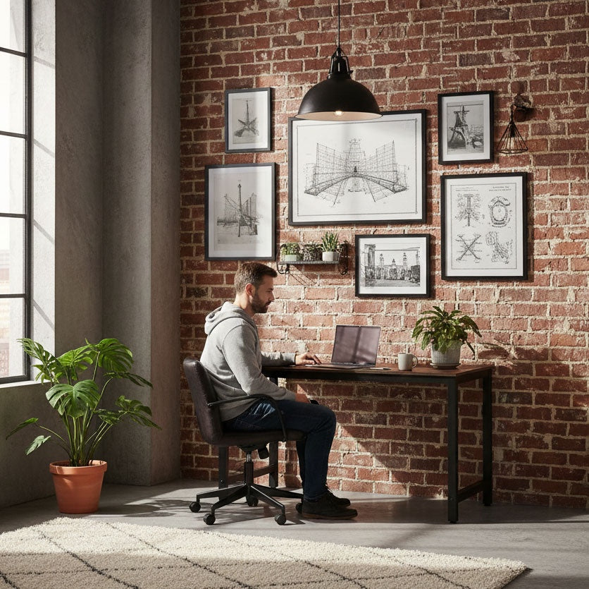 Computer Desk 120x60 cm MDF, Metal Frame, Adjustable Feet