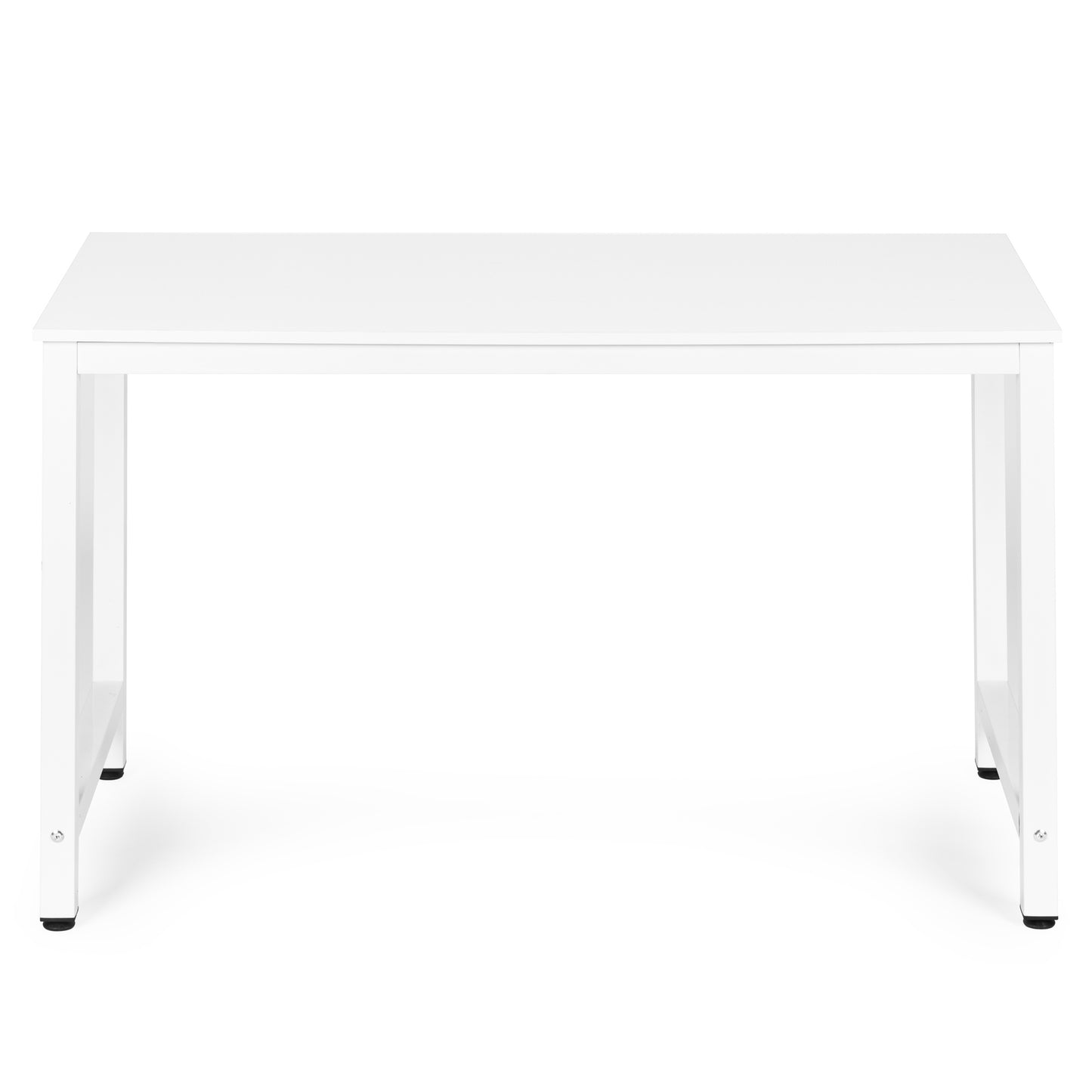 Computer Desk 120x60 cm, White MDF, Metal Frame