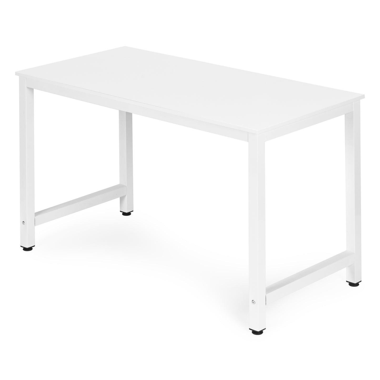 Computer Desk 120x60 cm, White MDF, Metal Frame