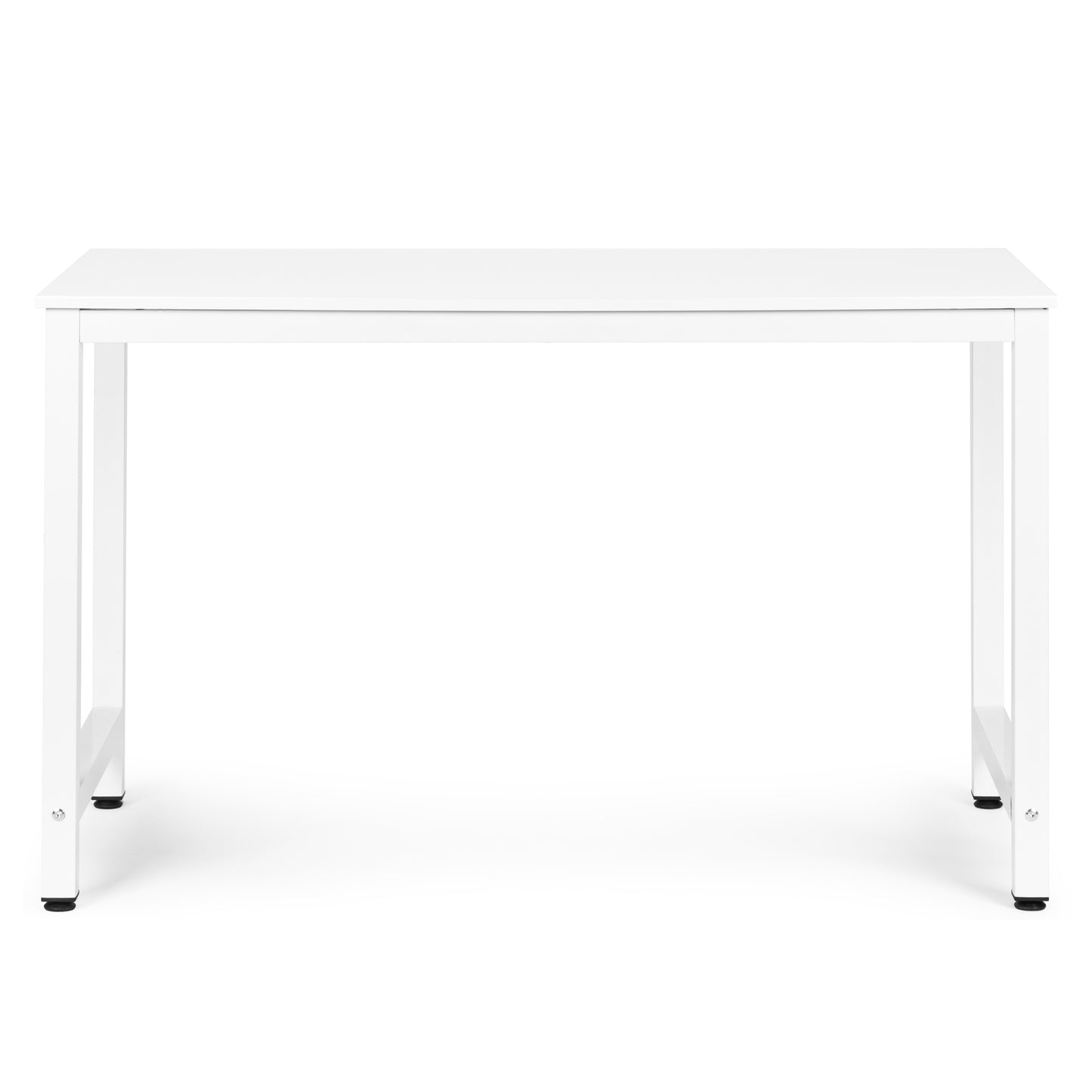 Computer Desk 120x60 cm, White MDF, Metal Frame