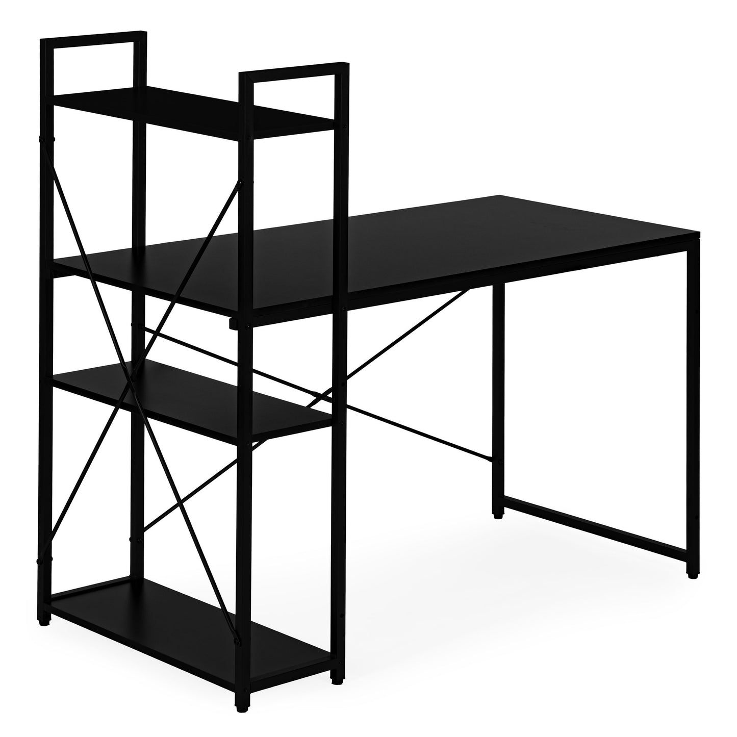 Computer Desk with Shelves, 120x60 cm, Black MDF