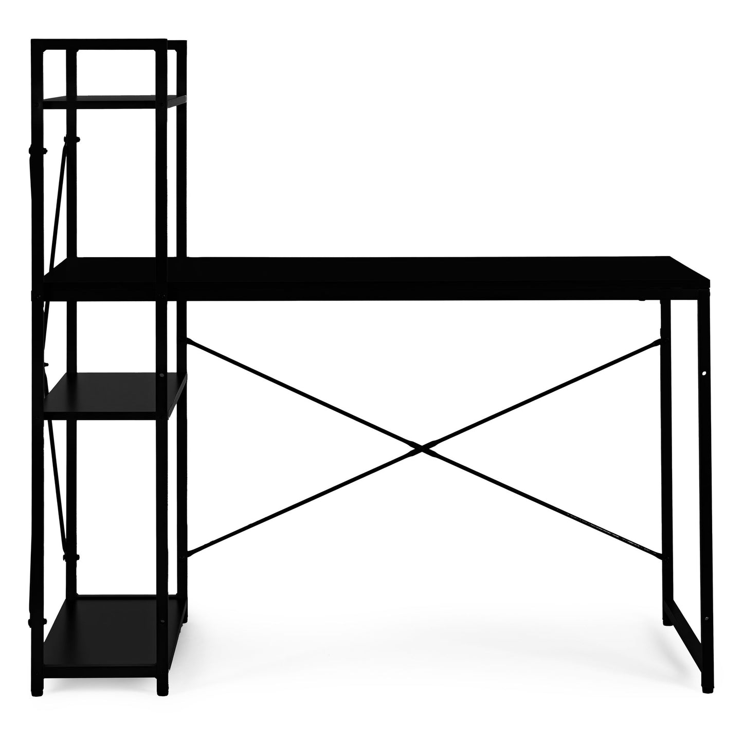 Computer Desk with Shelves, 120x60 cm, Black MDF