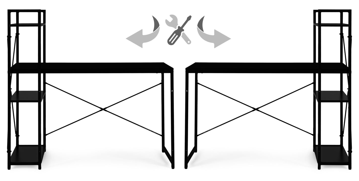 Computer Desk with Shelves, 120x60 cm, Black MDF