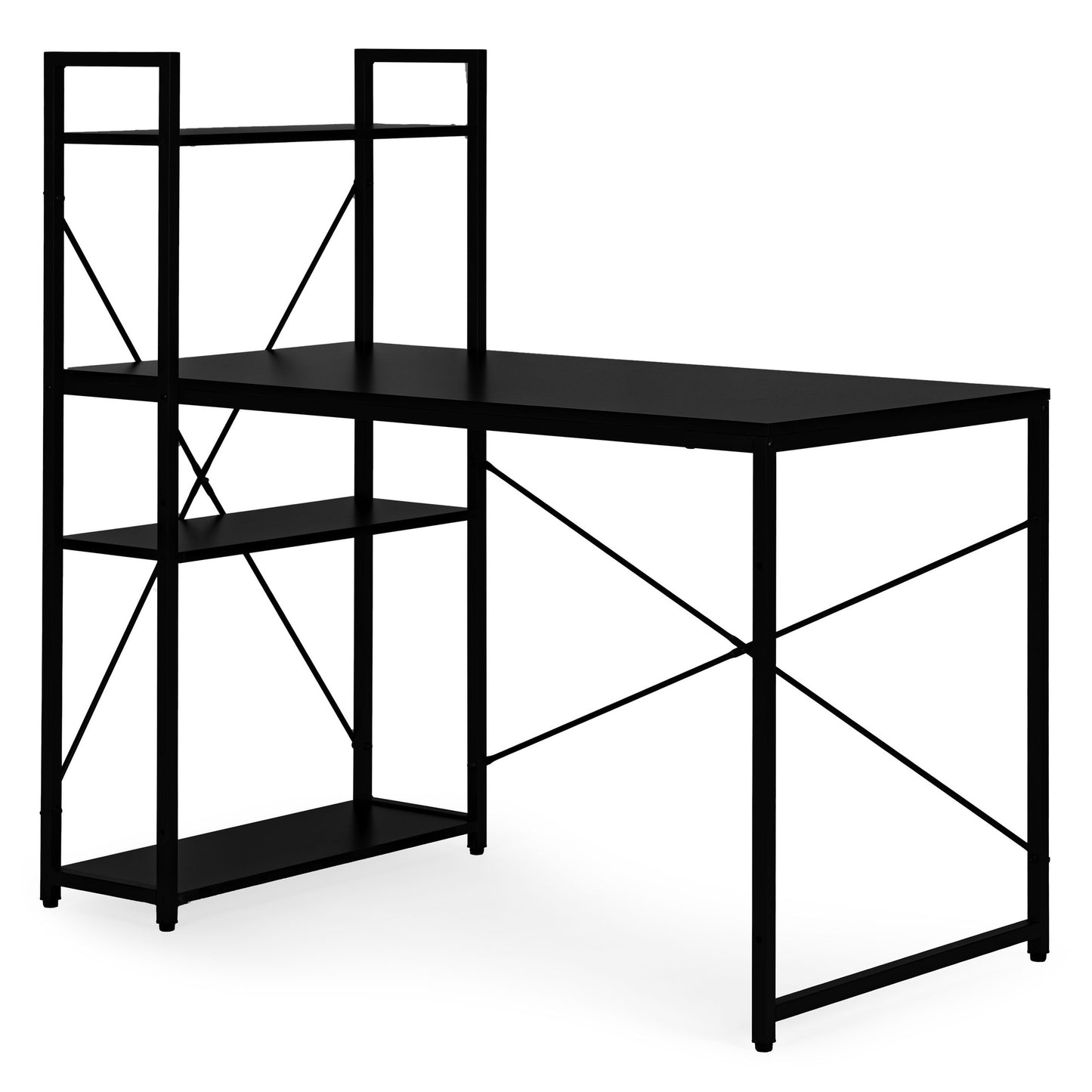 Computer Desk with Shelves, 120x60 cm, Black MDF