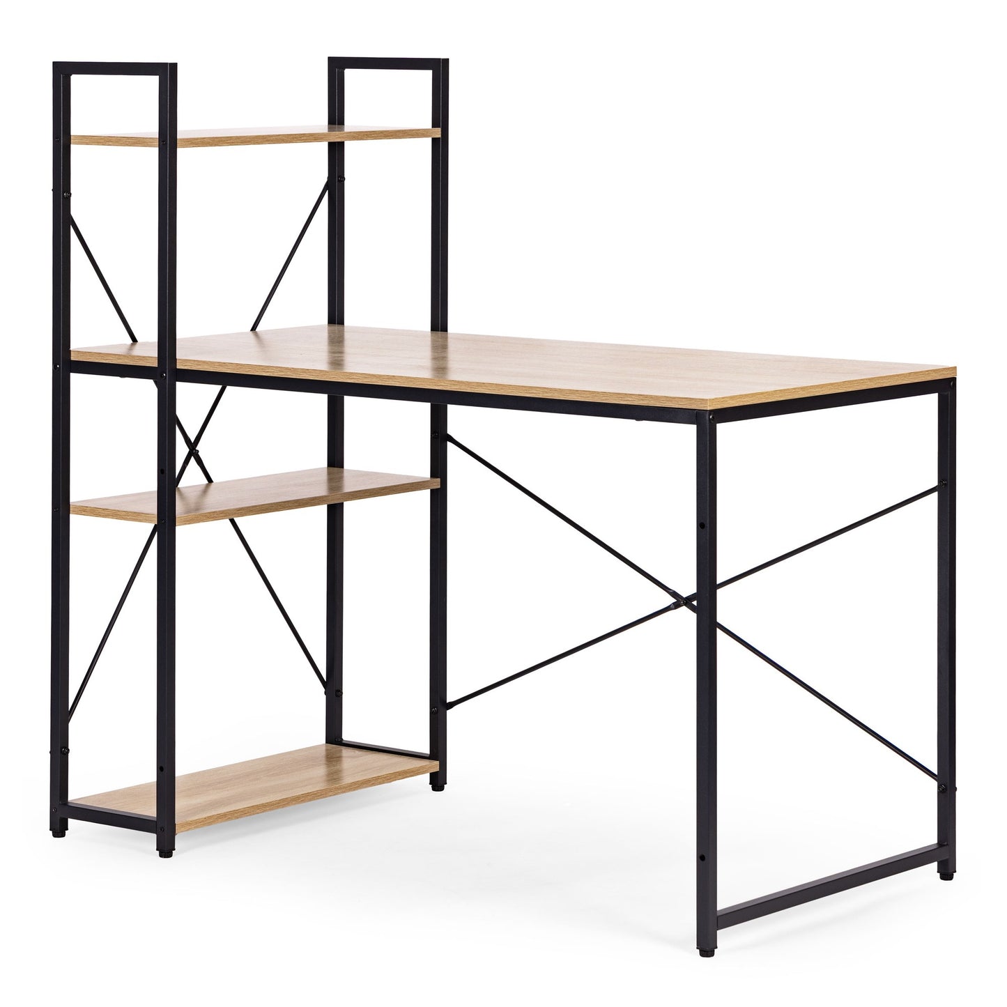 Computer Desk with Shelves, 120x60 cm MDF, Loft Style
