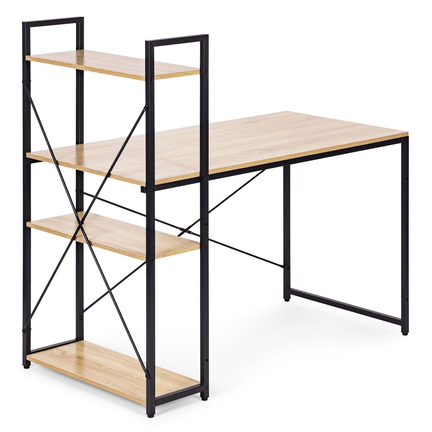 Computer Desk with Shelves, 120x60 cm MDF, Loft Style