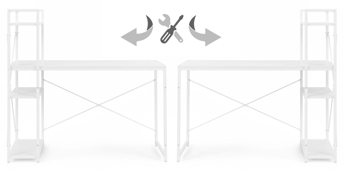 Computer Desk with Shelves, 120x60 cm, White MDF