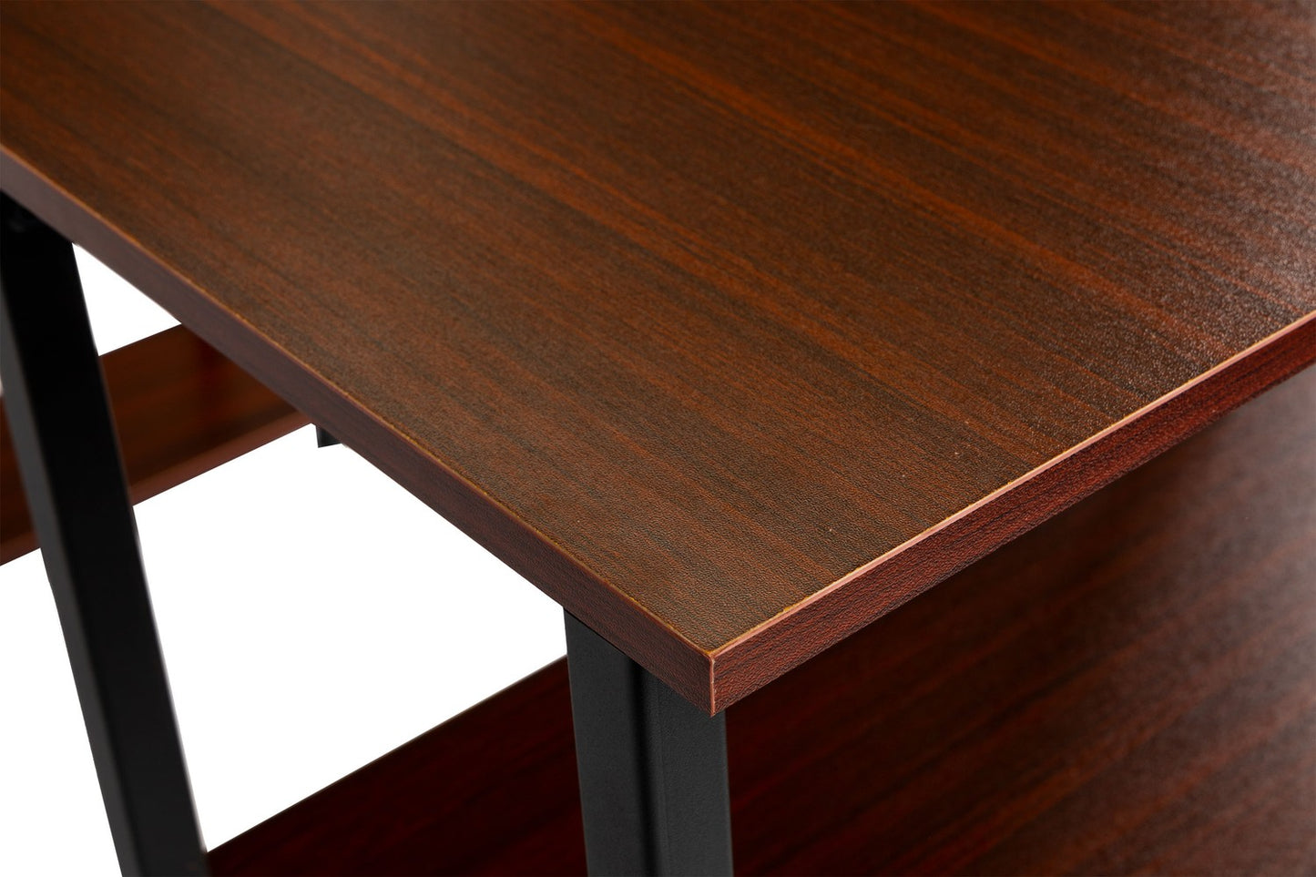 Computer desk loft table shelves light oak DARK BRONZE