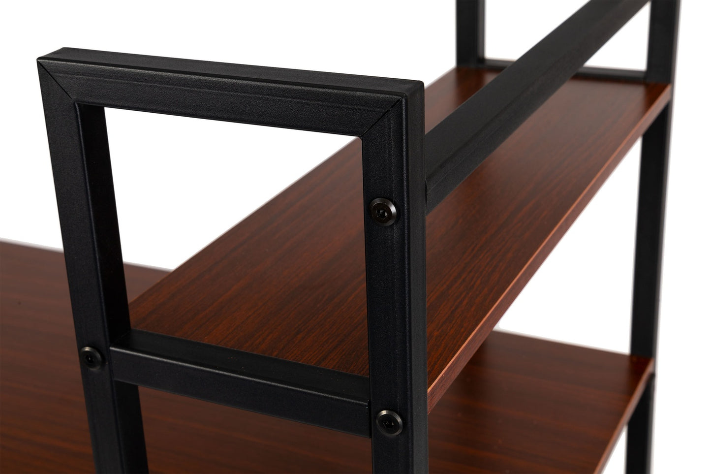 Computer desk loft table shelves light oak DARK BRONZE