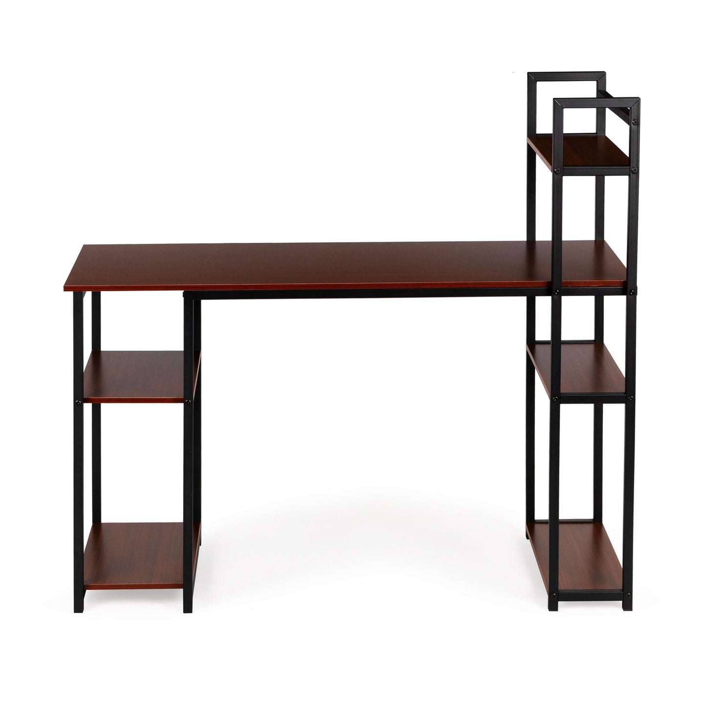 Computer desk loft table shelves light oak DARK BRONZE