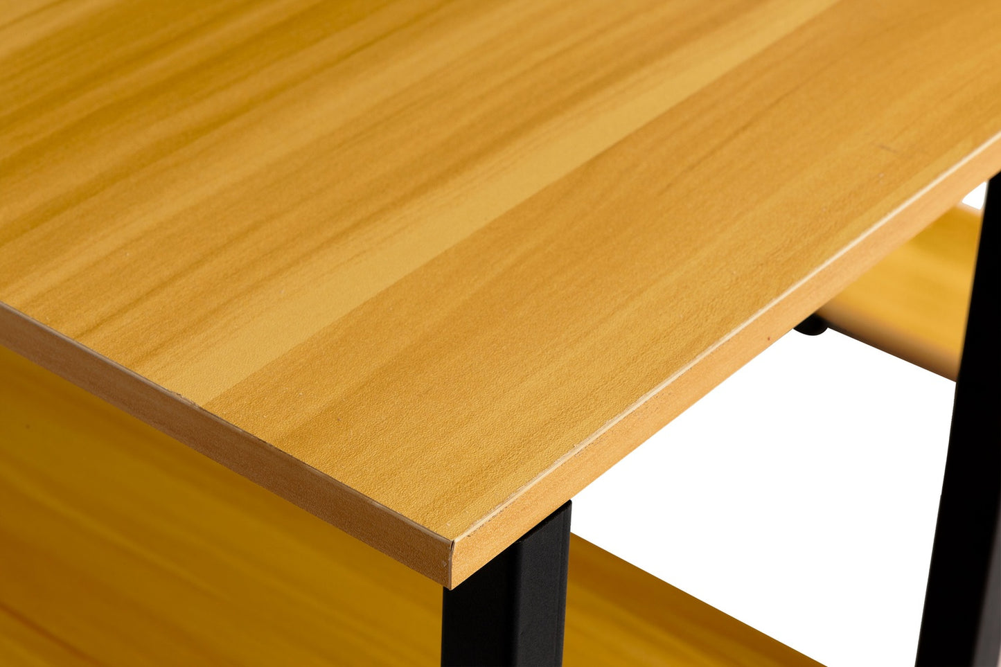 Computer desk loft table shelves light oak