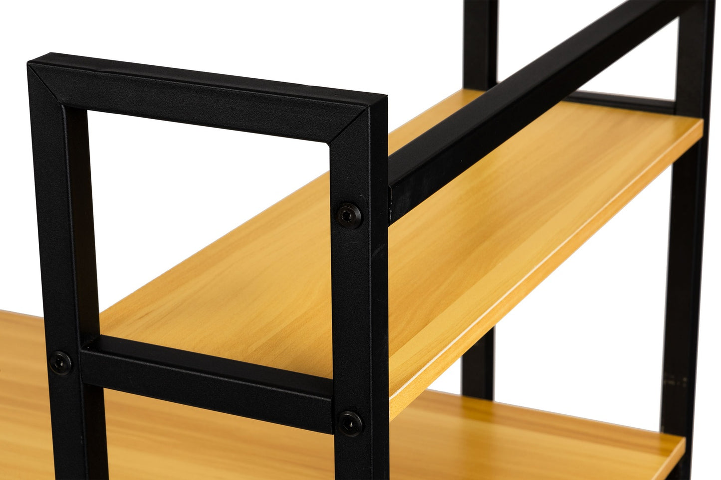 Computer desk loft table shelves light oak