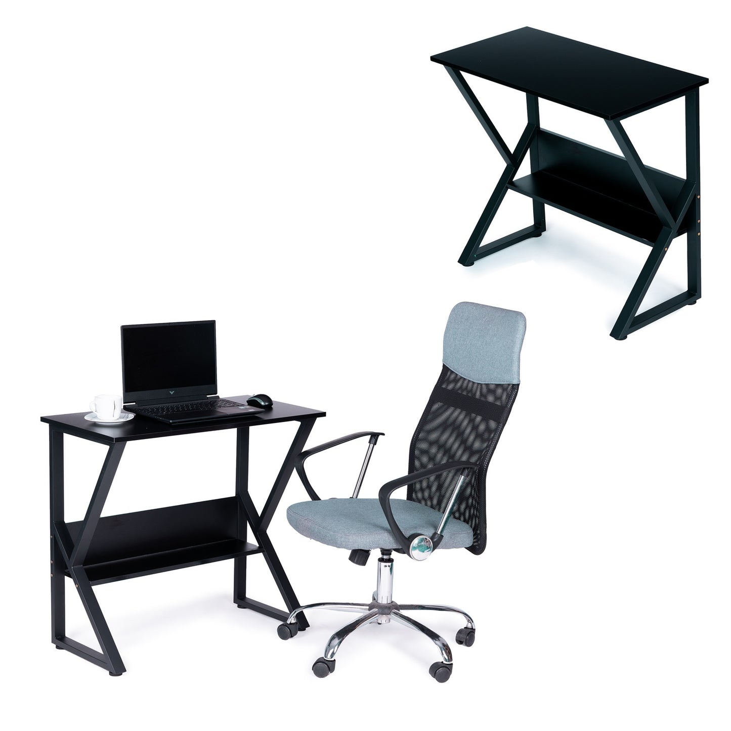 Computer desk with shelf, table, office table, gaming table 80x40cm