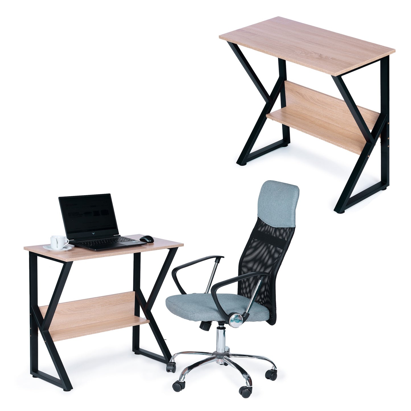 Computer desk with shelf, table, office table, gaming table 80x40cm