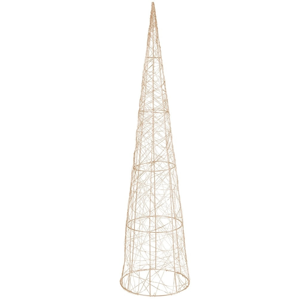 Cone-shaped Christmas tree 80 cm with 40 LED lights in gold