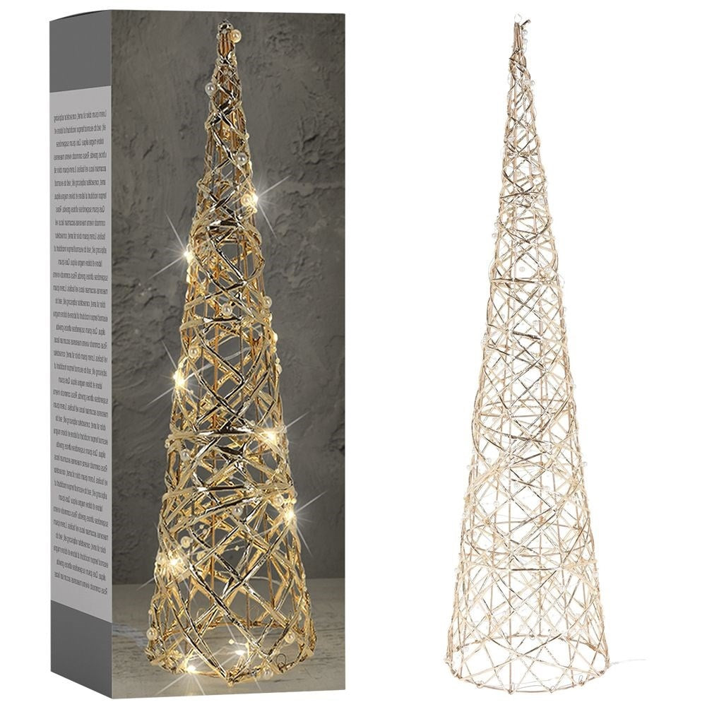 Cone-shaped Christmas tree with LED lights, 80 cm high