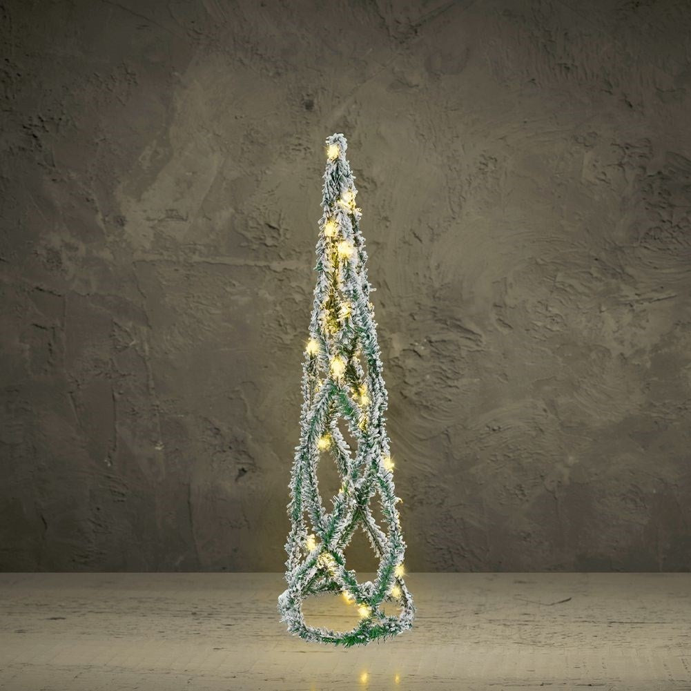 Conform Christmas tree with LED lights and Snow effect, 60 cm