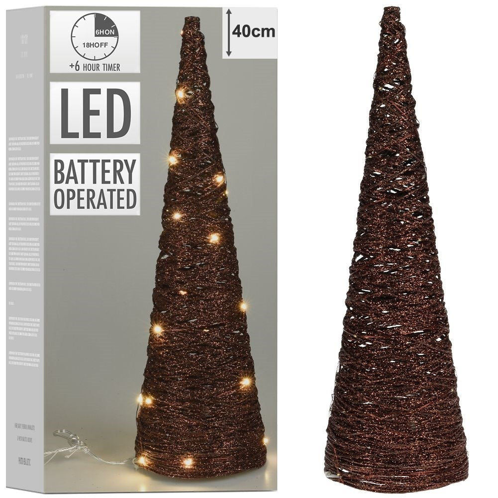 Conform Christmas tree with LED lights and Sparkling Glitter